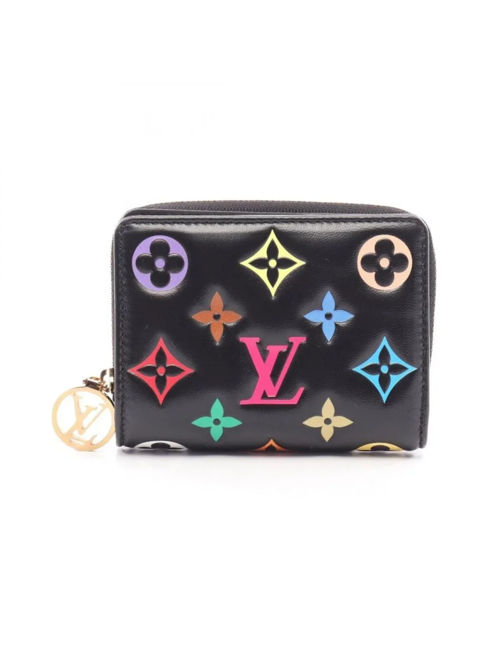 Louis Vuitton Bifold Wallet LV TM Portefeuille Lou Noir Multicolor Leather LV